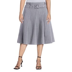 Pinstripe Pleated Skirt A-Line